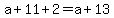 a%2B11%2B2+=+a%2B13