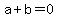 a%2Bb=0