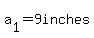a[1] =9inches