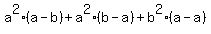 a^2(a-b)+a^2(b-a)+b^2(a-a)