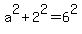 a%5E2+%2B+2%5E2+=+6%5E2