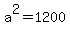 a%5E2+=+1200