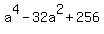 a%5E4+-+32a%5E2+%2B+256