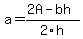 a+=+%282A-bh%29%2F2h