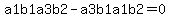 a1b1a3b2+-+a3b1a1b2+=+0