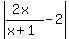 abs%28%282x%29%2F%28x%2B1%29+-+2%29