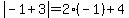 abs(-1+3)=2(-1)+4