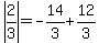 abs(2/3)=-14/3+12/3