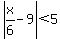 abs%28x%2F6-9%29%3C+5