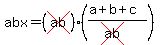 abx=%28cross%28ab%29%29%28%28a%2Bb%2Bc%29%2F%28cross%28ab%29%29%29