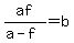 af%2F%28a-f%29+=+b