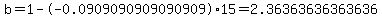 b=1--0.0909090909090909%2A15+=+2.36363636363636