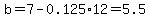 b=7-0.125%2A12+=+5.5