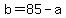 b+=+85+-+a