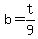 b = t/9