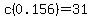 c%280.156%29+=+31