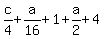 c%2F4+%2B+a%2F16+%2B+1+%2B+a%2F2+%2B+4