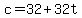 c=32+32t