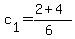 c[1] = (2 + 4)/(6) 