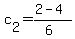 c[2] = (2 - 4)/(6) 