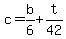 c+=+b+%2F+6+%2B+t+%2F+42