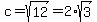 c=+sqrt%2812%29+=+2%2Asqrt%283%29