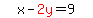 cartoon%28x+-+red%282y%29+=+9%2Cx-red%282%28-2%29%29=9%29
