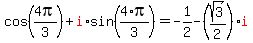 cos%284pi%2F3%29%2Bred%28i%29%2Asin%284%2Api%2F3%29+=+-1%2F2-%28sqrt%283%29%2F2%29%2Ared%28i%29