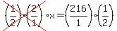 cross%28%281%2F2%29%282%2F1%29%29x=%28216%2F1%29%281%2F2%29