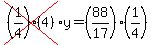 cross%28%281%2F4%29%284%29%29%2Ay=%2888%2F17%29%281%2F4%29