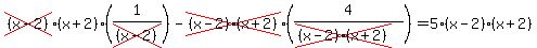 cross%28%28x-2%29%29%28x%2B2%29%281%2Fcross%28%28x-2%29%29%29-cross%28%28x-2%29%28x%2B2%29%29%284%2F%28cross%28%28x-2%29%28x%2B2%29%29%29%29+=+5%28x-2%29%28x%2B2%29