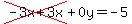 cross%28-3x%2B3x%29%2B0y=-5