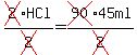 cross(2)HCl/cross(2)=cross(90)45ml/cross(2)