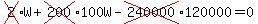 cross(2)W+cross(200)100W-cross(240000)120000=0