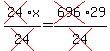 cross(24)x/cross(24)=cross(696)29/cross(24)