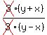 cross%283%29%28y%2Bx%29%2Fcross%283%29%28y-x%29