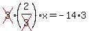 cross%283%29%2A%282%2Fcross%283%29%29x=-14%2A3