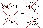 cross(350)140/cross(2(1/2))=cross(2(1/2))x/cross(2(1/2))