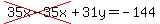 cross%2835x-35x%29%2B31y=-144