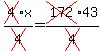 cross(4)x/cross(4)=cross(172)43/cross(4)