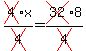 cross(4)x/cross(4)=cross(32)8/cross(4)