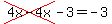 cross%284x+-+4x%29-3+=+-3