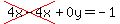 cross%284x-4x%29%2B0y=-1