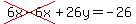 cross%286x-6x%29%2B26y=-26