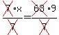 cross(7)x/cross(7)=cross(63)9/cross(7)