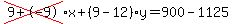 cross%289%2B-9%29%2Ax%2B%289-12%29%2Ay=900-1125