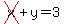 cross(x)+y=3