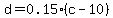 d=+0.15%2A%28c-10%29