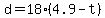 d=18%284.9-t%29