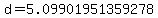 d=5.09901951359278